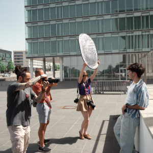 Outdoor portrait session during a Lux Photo Club workshop